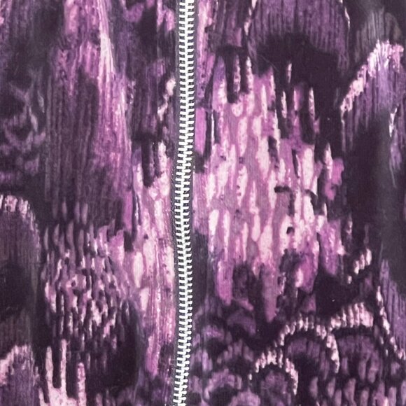 Style & Co Sport Womens 1X Velour Jacket Purple Black Abstract Full Zip  LW - Picture 8 of 15
